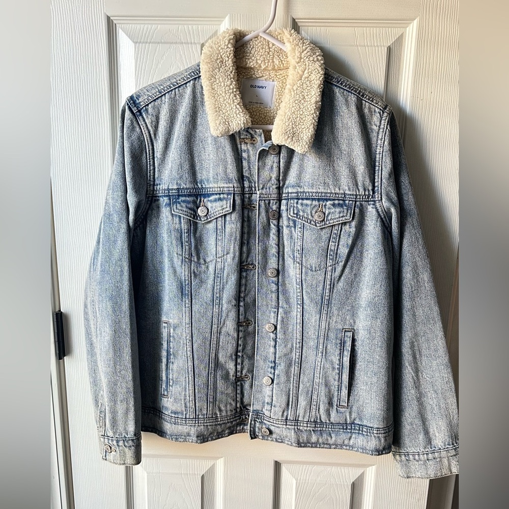 Old Navy Denim Jacket with Sherpa Collar